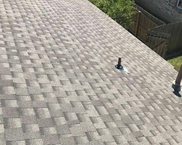 Shingle roof on residential home in Central Texas.