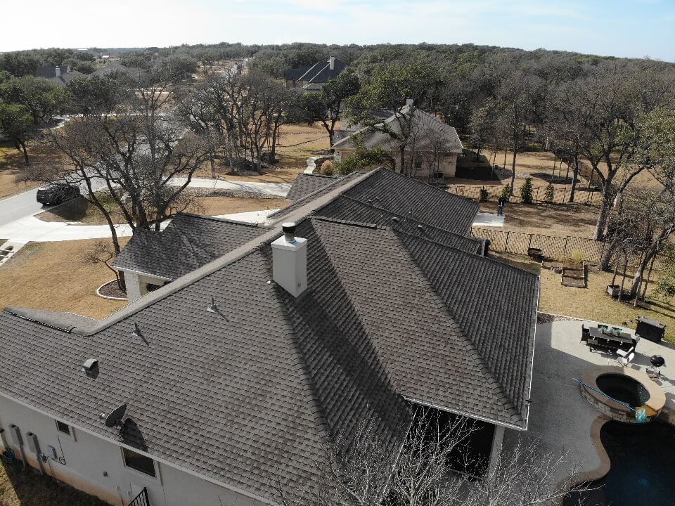 A&W Roofing project in Liberty Hill, Texas for a new shingle roof installation.