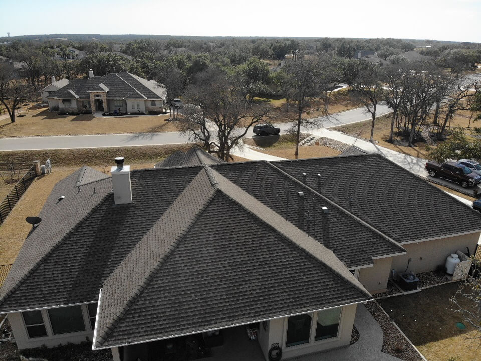Liberty Hill home after A&W Roofing has completed a new roof installation project.