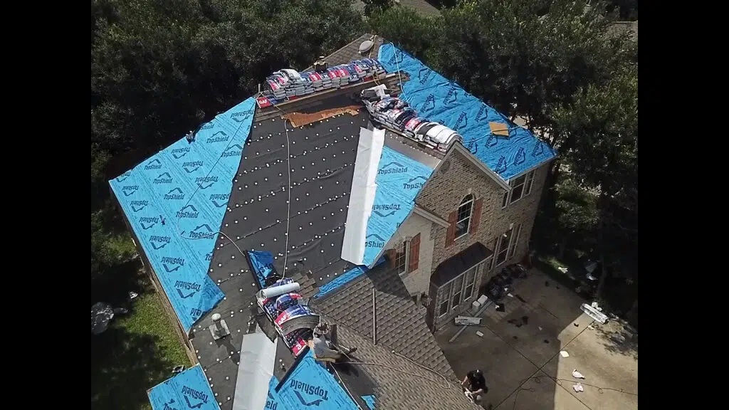 Full roof replacement in Pflugerville by GAF certified roofing company called A&W.