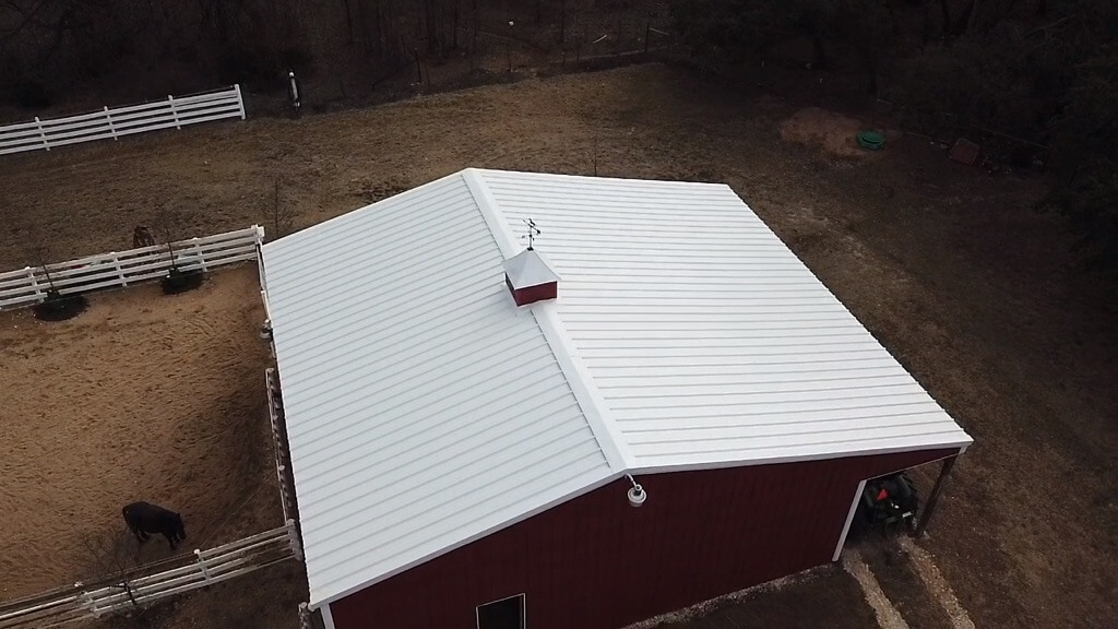 Metal roof for barn in Liberty Hill, Texas.
