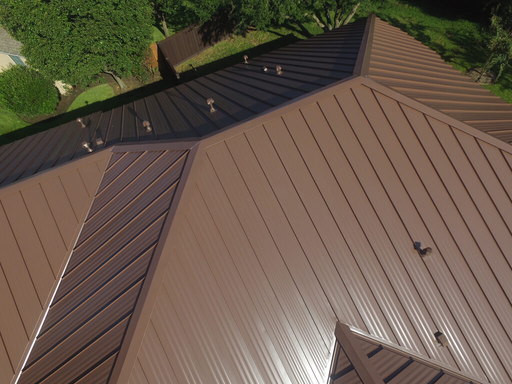 Brown metal roof on Georgetown home.